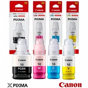 Kit Tintas Canon GI-10 Original BK C M Y para MegaTank GX6010 GX7010 GM2010 GM4010