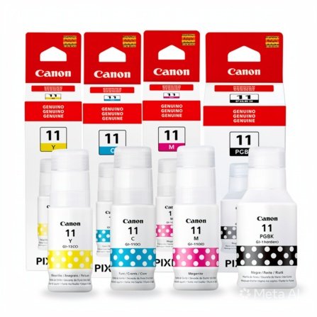 Kit Tintas Canon GI-11 Original BK C M Y para MegaTank G2160 G3160 G3170 GX1060 GX2060