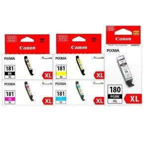 Kit Tintas Canon PGI-180XL + CLI-181XL Original para PIXMA TS6140 TS704 TS8140 TS8240 TS8340 TR7540 TR8540
