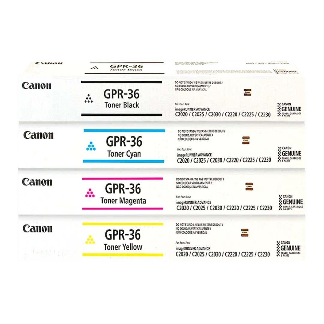 Kit Tóner Canon GPR-36 Original CMYK para imageRUNNER ADVANCE C2020 C2025 C2030 C2225 C2230