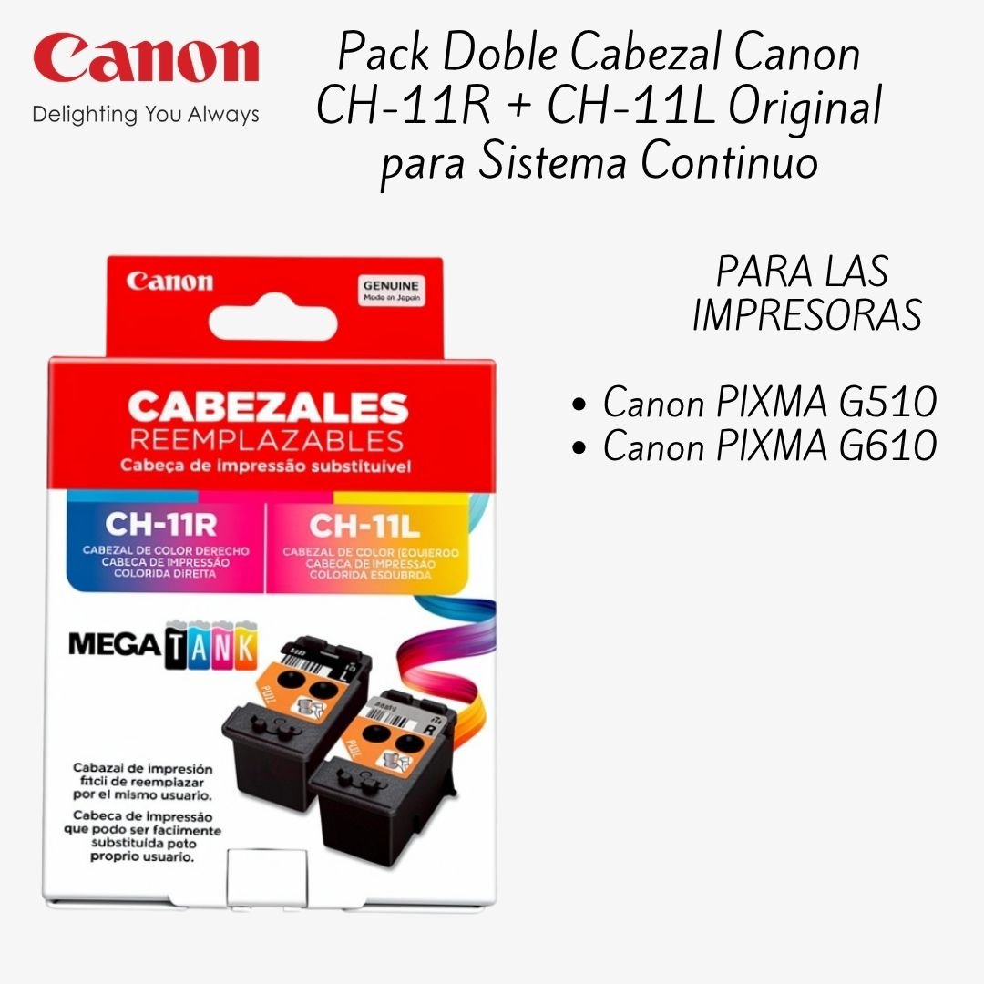 Pack Doble Cabezal Canon CH-11R + CH-11L Original para PIXMA G570 G670 G620 G650